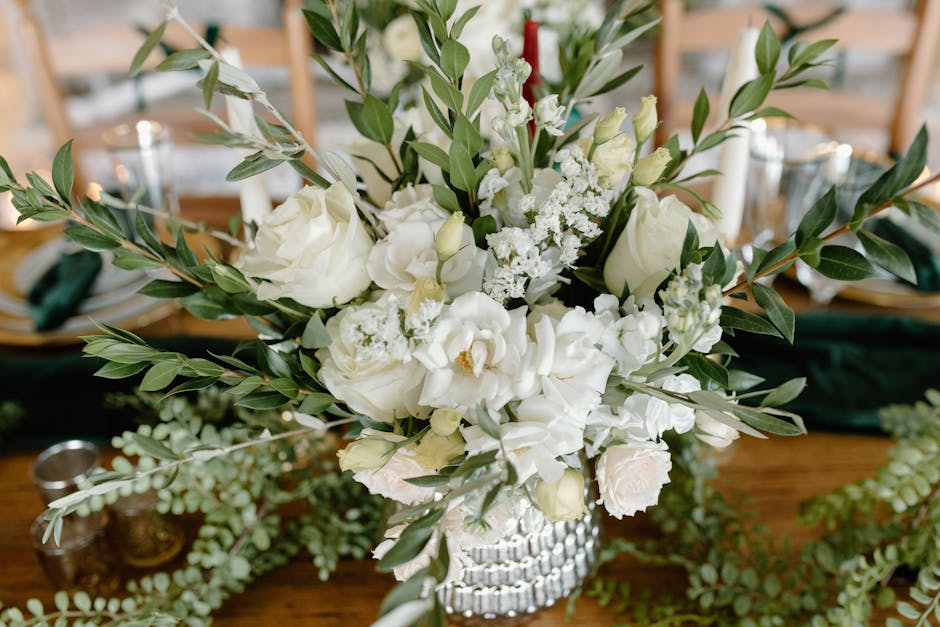 Beautiful floral centerpiece for a wedding